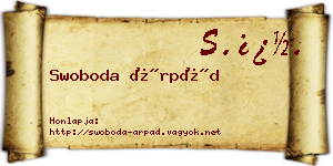 Swoboda Árpád névjegykártya